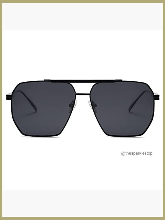 Metal Frame Polarized Sunglasses Oversized Square Retro Vintage main image 6
